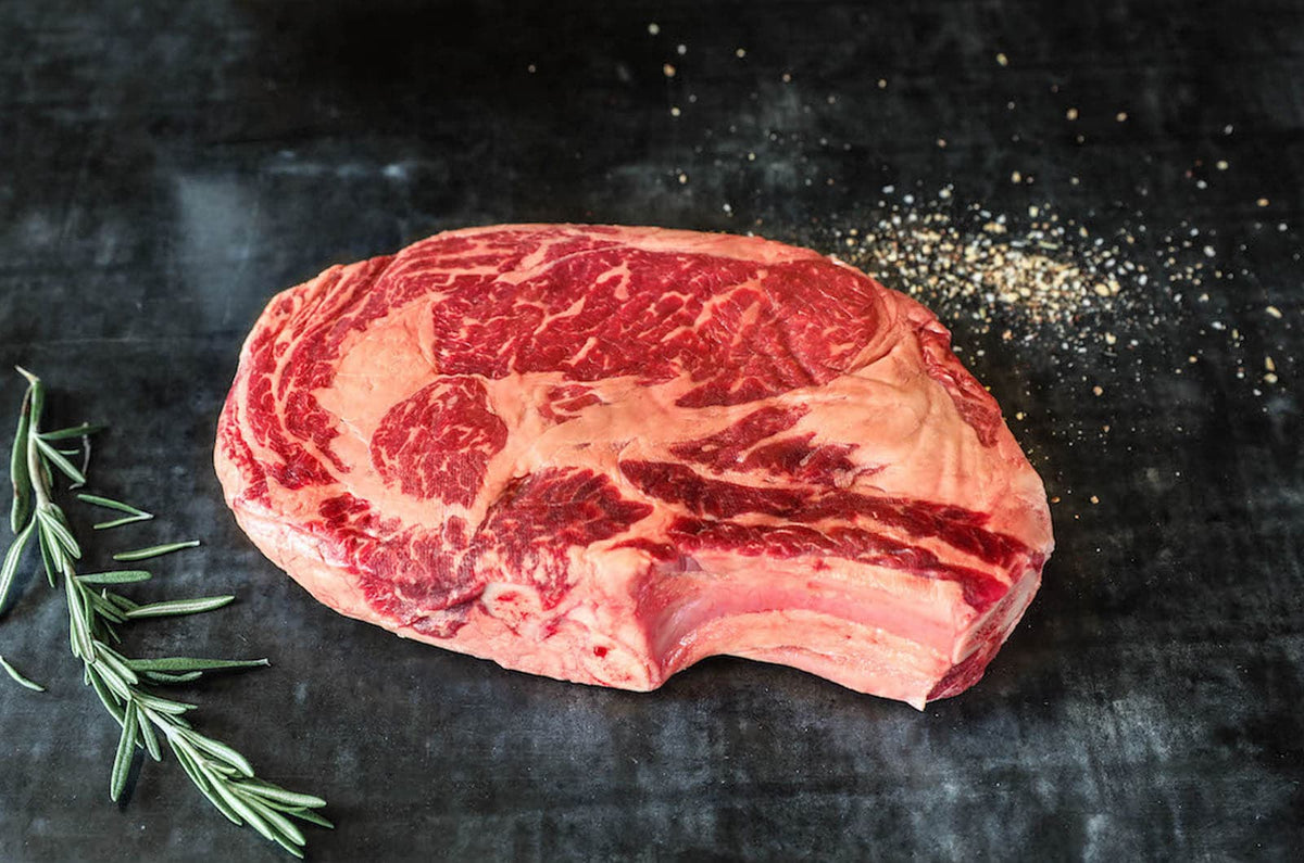 Beef Ribeye Steak 12oz Bone In Prime Grade 40 Days Aged Grass Fed Wiser Meats