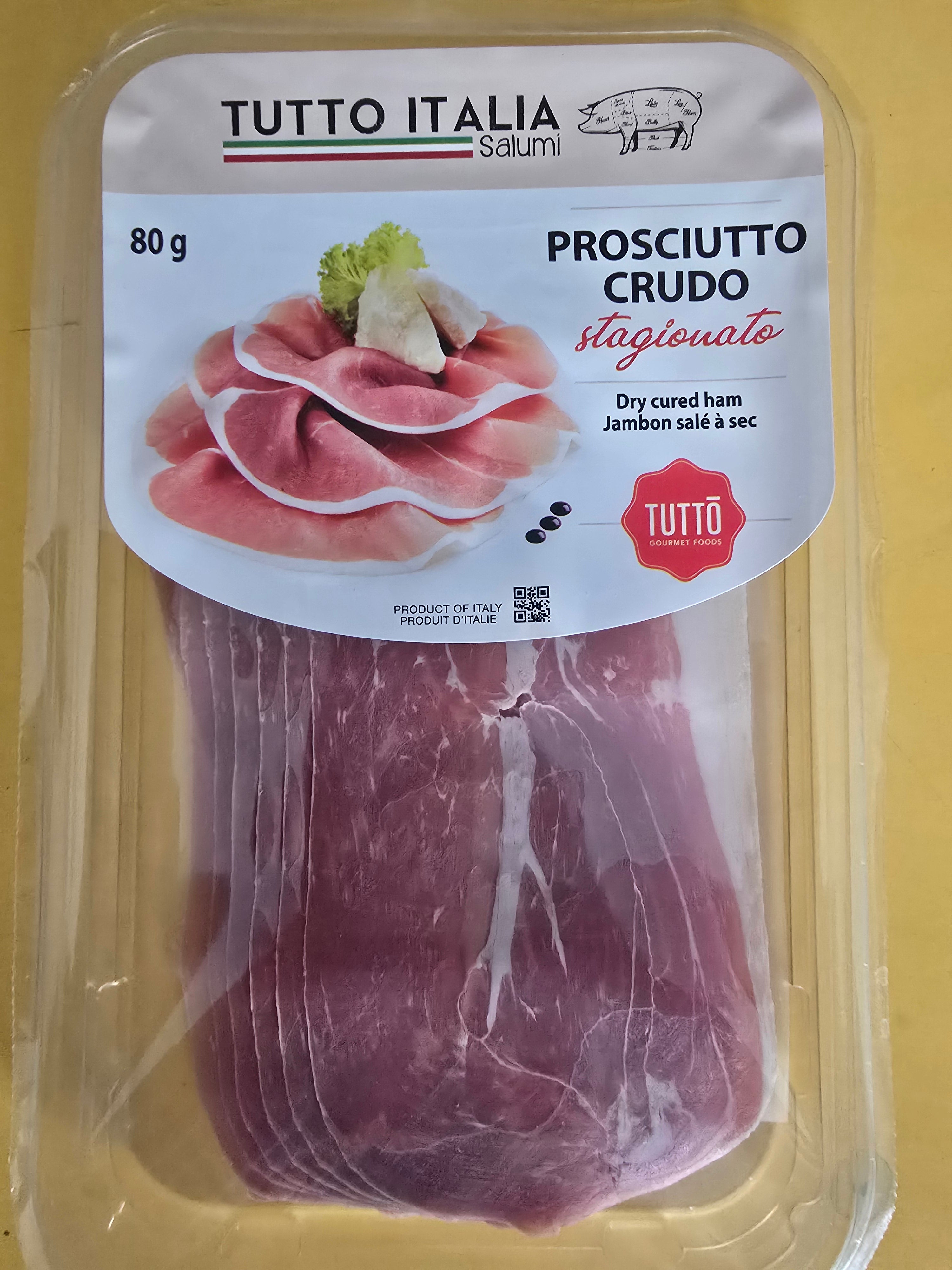 Deli - Prosciutto Crudo (Dry Cured Ham) Slices 80 gram sleeves 10 pcs (800 gram)